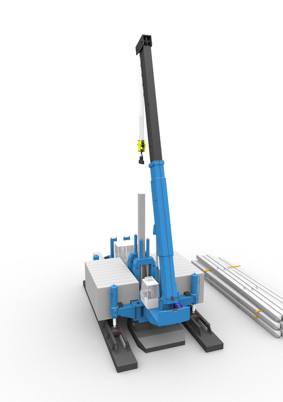 3D-модель установки BASIS для вдавливания свай усилием до 320 тонн