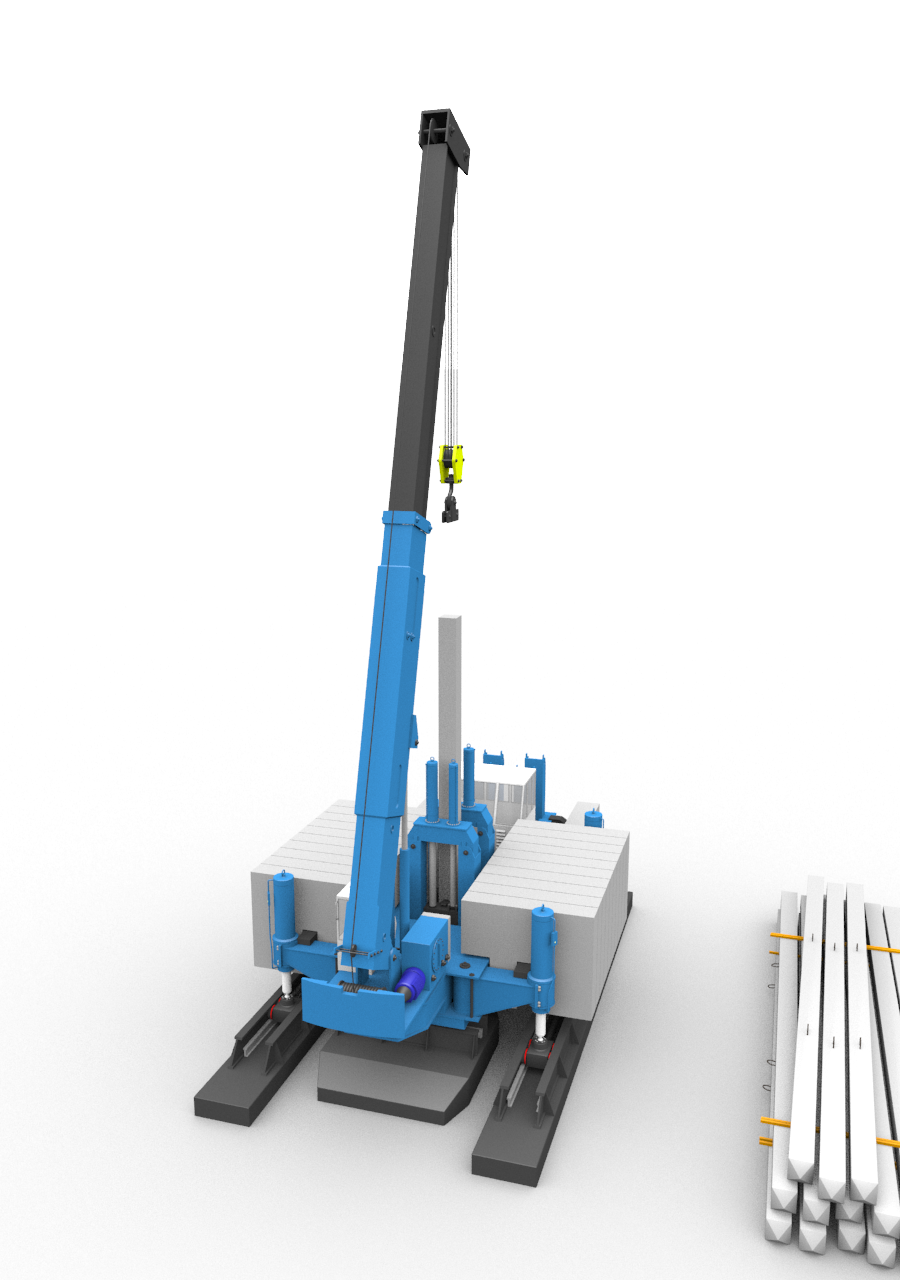 3D-модель установки BASIS для вдавливания свай усилием до 320 тонн